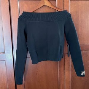 Fendi off the shoulder sweater with logo